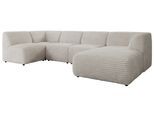 WOHNLANDSCHAFT MODARO U 5M - Beige Cord - Rechts