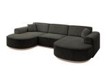 WOHNLANDSCHAFT MARI-U1-v1 - 303x171x83 cm Schwarz Velours