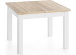 ESSTISCH Toren Weiß ausziehbar verlängerbar quadratisch, Eiche Sonoma Hellbraun 90-290/90/76.5 cm