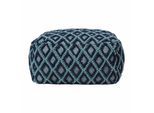 SITZPOUF Tula blau-grün gemustert, 55/55/30 cm