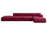 ECKSOFA modulares Sofa Lizur-L2 - 380x160x70 cm Bordeauxrot Velours