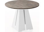 ESSTISCH Kova runder ausziehbarer, Dunkelgrauer Chicago Beton 100-180/100/76 cm