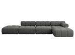 ECKSOFA modulares Sofa Lizur-L2 - 380x160x70 cm Dunkelgrau Velours