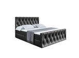 BOXBETT AMAY-Z - 160x200 cm - H4 - Schwarz Hochglanz