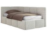 JUGENDBETT ARVO 90/200 - Hellgrau Strukture - Foam-Matratze - Links Seite