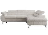 ECKSOFA PABLO L Beige Cord - Rechts Seite mit Visco Topper