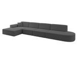 ECKSOFA Ottomane Links IREA-L3-v3 - 412x165x77 cm Grau