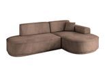 ECKSOFA Ottomane Rechts MARI-L1-v3 - 243x171x83 cm Braun Velours