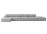 ECKSOFA modulares Sofa Lizur-L3 - 475x160x70 cm Hellgrau Bouclé