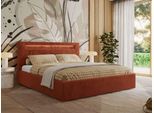 POLSTERBETT GOLD 5 CLASSIC 160/200 - Orange Plüsch - Schaum-Matratze