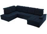 WOHNLANDSCHAFT MADRITO U - Dunkelblau Velorus - Links