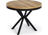 ESSTISCH Ross runder ausziehbarer, Craft Eiche 90-170/90/76 cm