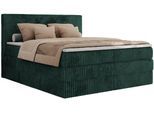 BOXSPRINGBETT TILIANO KING - 160/200 - Dunkelgrün Cord - H3