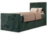 BOXBETT TILIANO DUO 90/200 - Dunkelgrün Cord - H4 - Topper Visco - Rechts Seite