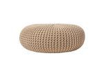 STRICK-POUF beige, Bodenkissen rund 70/70/23 cm