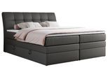 BOXSPRINGBETT GOLD-10 KING 120/200 Dunkelgrau Kunstleder - H3