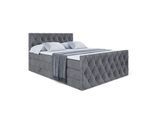 BOXSPRINGBETT AMAY-Z KING - 200x200 - H3/H4 - Dunkelgrau
