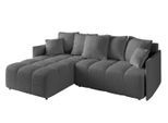 ECKSOFA Ottomane links LONLI-L 251x189x68 Platinfarben Bouclé
