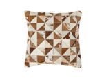 PATCHWORK-KISSEN Fell & Leder 45/45 cm geometrisch
