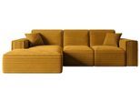 ECKSOFA Ottomane Links SERRA-L - 266x169x80 cm Senfgelb Cord
