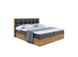BOXBETT mit Matratze H3 und Lattenrost - LOLLI7 - 120x200 - Schwarz Hochglanz