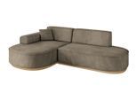 ECKSOFA Ottomane Links MARI-L1-v2 - 243x171x83 cm Dunkelbraun Velours