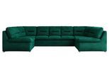 WOHNLANDSCHAFT MORBIDO U Dunkelgrün Velvet