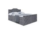 BOXSPRINGBETT VILA-1-Z KING - 200x200 - H3/H4 - Dunkelgrau