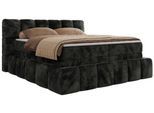 BOXSPRINGBETT NIRA KING 140/200 Dunkelgrau Plüsch - H4