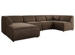 WOHNLANDSCHAFT MODARO U 5M - Braun Velvet - Links