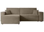ECKSOFA mit Schlaffunktion und Bettkasten CELTIC-XL - 277x143x83 cm Braun Velours