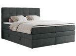 BOXSPRINGBETT ERNI KING 120/200 Dunkelgrau Struktur - H3