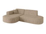 ECKSOFA Ottomane Links MARI-L1 - 243x171x79 cm Braun Tissu