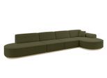 ECKSOFA Ottomane Rechts MARI-L3-v1 - 413x171x83 cm Grün Bouclé