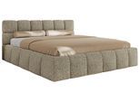 POLSTERBETT NIRA CLASSIC 160/200 - Dunkelbeige Strukture - Pocket-Matratze