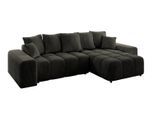 ECKSOFA Ottomane rechts ENIL-L 297x189x68 Schwarz Velours