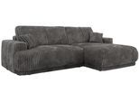 ECKSCHLAFSOFA RINA L Grau Cord - rechts