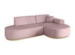 ECKSOFA Ottomane Rechts MARI-L1-v2 - 243x171x83 cm Rosa Cord