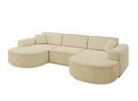 WOHNLANDSCHAFT MARI-U1-v3 - 303x171x83 cm Beige Velours