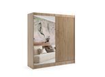 KLEIDERSCHRANK VILAN mit Spiegel/LED - 200 cm - Sonoma Eiche|Eichefarben