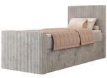 BOXBETT TILIANO DUO 90/200 - Hellgrau Cord - H4 - Topper Visco - Rechts Seite