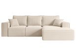 ECKSOFA mit Schlaffunktion und Bettkasten SERRA-L-S - 266x161x87 cm Beige Cord