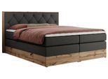 BOXSPRINGBETT VENETO KING 180/200 Dunkelgrau Kunstleder - H4