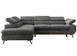 ECKSOFA PABLO L Grau Schenille grob gewebt - Links Seite