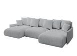 WOHNLANDSCHAFT mit Schlaffunktion und Bettkasten ONESK-U-v1 317x177x72 Grau Cord