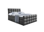 BOXSPRINGBETT BRUGO-Z KING - 160 x 200 - H3/H4 - Schwarz Hochglanz