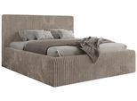 POLSTERBETT TILIANO CLASSIC 140/200 - Hellbraun Cord - Pocket-Matratze