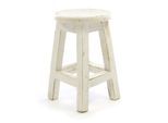 Gartenstuhl VCM "Vintage Hocker weiß", weiß, Obermaterial: 100% Holz Wood., Hocker, Gartenstuhl