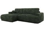 ECKSCHLAFSOFA RINA L Dunkelgrün Cord - links