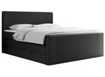 BOXSPRINGBETT KING DOREN 160/200 Schwarz Kunstleder - H3